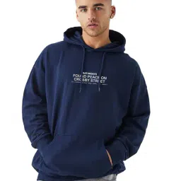 datalact Men Oversized Hoodie with Typographic Print image 1