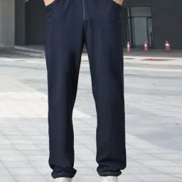 alpha tribe Men Straight Fit Track Pants with Drawstring Waistband image 1