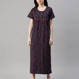 kryptic Printed Round-Neck Nightie-picture-24