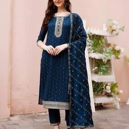 berrylicious Women Embroidered Straight Kurta Set-picture-20