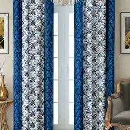 cortina eyelet curtain Set of 2 Printed Long Door Curtains-picture-46