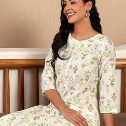 Floral Print Straight Kurta & Pants Set-picture-41