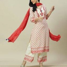 rangriti Women Floral Print Straight Kurta with Palazzos & Dupatta-picture-15
