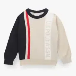 u.s. polo assn. Boys Intarsia Colourblock Cotton Sweater-picture-47