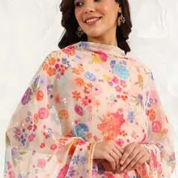 Women Floral Print Chiffon Dupatta-picture-25