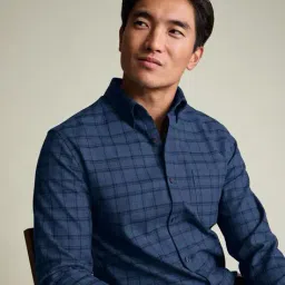 charles tyrwhitt Overcheck Slim Fit Twill Shirt image 1