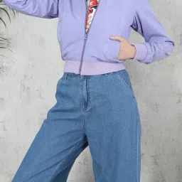 Shein Full Sleeve Zipped Bomber Jacket With Pockets image 1