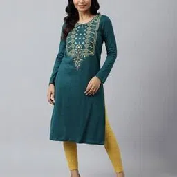 aurelia Zari Embroidered Straight Winter Kurta-picture-26