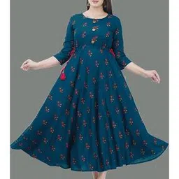 anushansa Women Floral Print Anarkali Kurta-picture-22