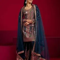 libas art Women Embroidered Straight Kurta Set with Dupatta-picture-42