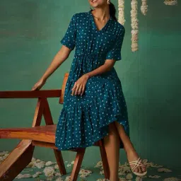 flowervelly Women Tie & Dye A-Line Dress image 1