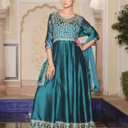 warthy ent Women Embroidery Semi-stitched Anarkali Dress Material-picture-46