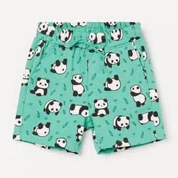 juniors by lifestyle Regular Fit Panda Print Shorts with Drawstrings-picture-28