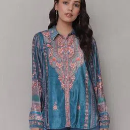 aarke ritu kumar Printed Shirt with Spread Collar-picture-10