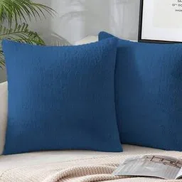 luxehome international Set of 2 Fur Cushion Covers 16" x 16"-picture-41