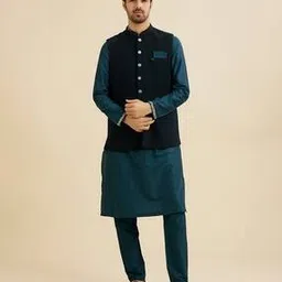 manyavar Men Self-design Regular Fit Nehru jacket-picture-29