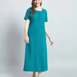 sephani Women Micro Print Round-Neck Nightie-picture-39