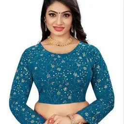leela fashion women's clothing Embellished Back Open Blouse with Tie-Up-picture-47