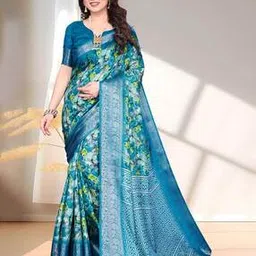 magneitta Floral Print Saree with Zari Border-picture-42