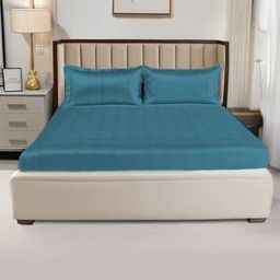 urban space  Cotton 300TC Jacquard King Size Bedsheets With 2 Pillow Covers-picture-27