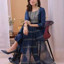 hritika Women Embroidered Straight Kurta with Pants & Dupatta Set-picture-49