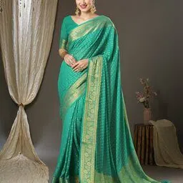 ri-wah Kanjeevaram Woven  Saree with Tassels-picture-26