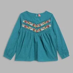 Girl Embroidered Round-Neck Top-image-44