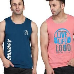 slowloris Men Pack of 2 Typographic Print Sleeveless Vests-picture-25