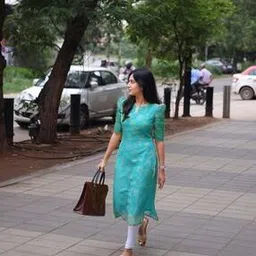 bindudi Women Floral Print A-Line Kurta with Puff Sleeves-picture-35