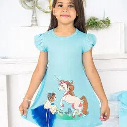 new gen Girls Cartoon Print A-Line Dress-picture-38