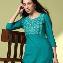 acai Women Straight Kurta with Embroidered Yoke-picture-22