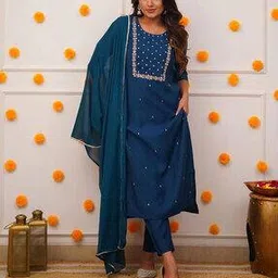 nyrika Women Embroidery Straight Kurta Set-picture-26