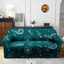 Floral Print Stretchable Three-Seater Sofa Cover-image-27