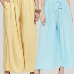 clora creation Pack of 2 Palazzos with Drawstring Waist-picture-28