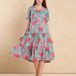 aanyor Women Floral Print A-Line Dress-picture-37