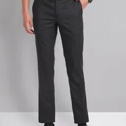 ad by arvind Men Slim Fit Trousers with Insert Pockets-picture-14