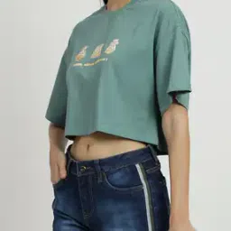 Shein Drop Shoulder Typographic Chest Print Boxy Fit Crew Tshirt-picture-29