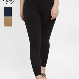 GRACIT Women Pack Of 3 Solid Ankle-Length Leggings-picture-15