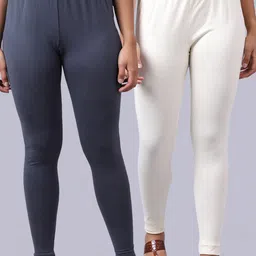 GRACIT Pack Of 2 Cotton Lycra Ankle Length Leggings-picture-42