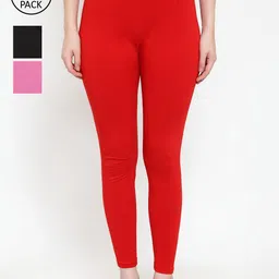 Jinfo Women Pack of 3 Solid Ankle-Length Leggings-image-92