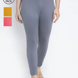 Jinfo Women Cotton Ankle Length Leggings Pack of 3-picture-26