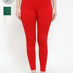 Jinfo Women Pack Of 3 Solid Ankle-Length Super Combod Cotton Leggings-picture-39