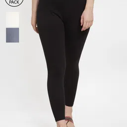 GRACIT Women Pack of 3 Ankle-Length Leggings-image-62