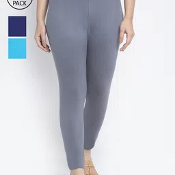 Jinfo Women Pack of 3 Solid Ankle Length Leggings-picture-32