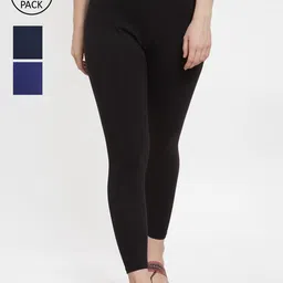 GRACIT Women Pack Of 3 Ankle-Length Leggings-image-67