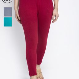 GRACIT Women Cotton Ankle Length Leggings Pack Of 3-picture-45