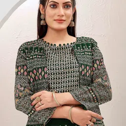 Chandbaali Embroidered Sequinned Ready To Wear Lehenga & Choli With Jacket image 2