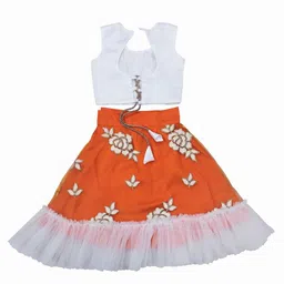 BAESD Girls Embroidered Thread Work Ready to Wear Lehenga & Blouse With Dupatta image 4