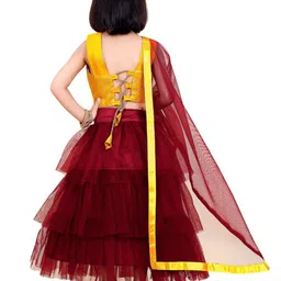 BAESD Girls Embroidered Patchwork Ready to Wear Lehenga & Blouse With Dupatta image 2