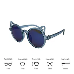 SYGA Kids Cateye Sunglasses with UV Protected Lens-Goggles-TriangleCorner-LightBlue image 4